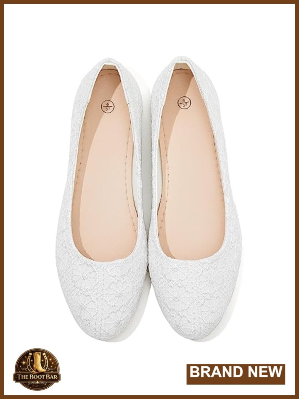 Women's Lace Ballet Flats - Round Toe, Foldable Dress Shoes